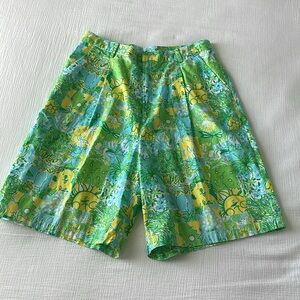 Vtg LILLY PULITZER Vintage White Label Koala Sun Bermuda Shorts 12